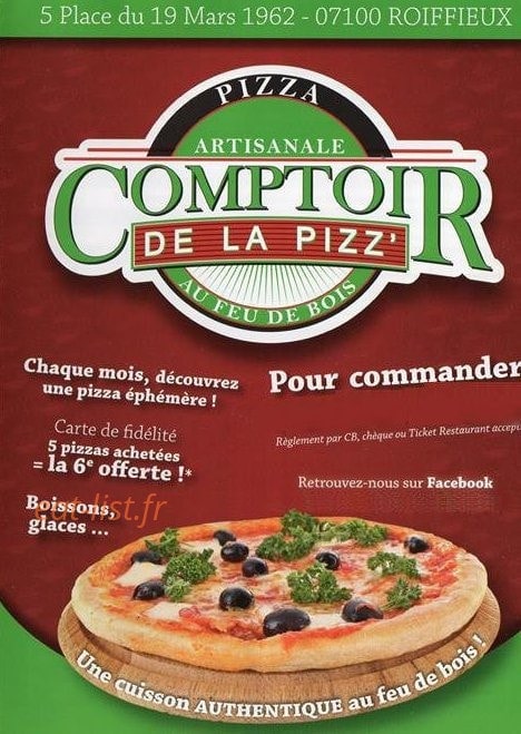 Le Comptoir de La Pizz' — carte page 1