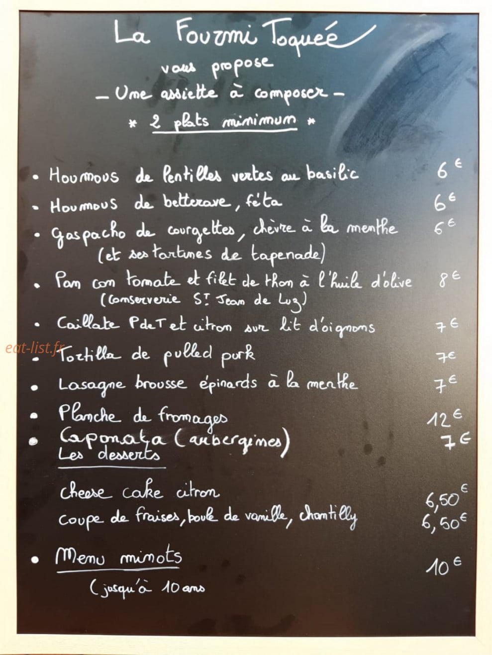 La Fourmi Toquée — carte page 1