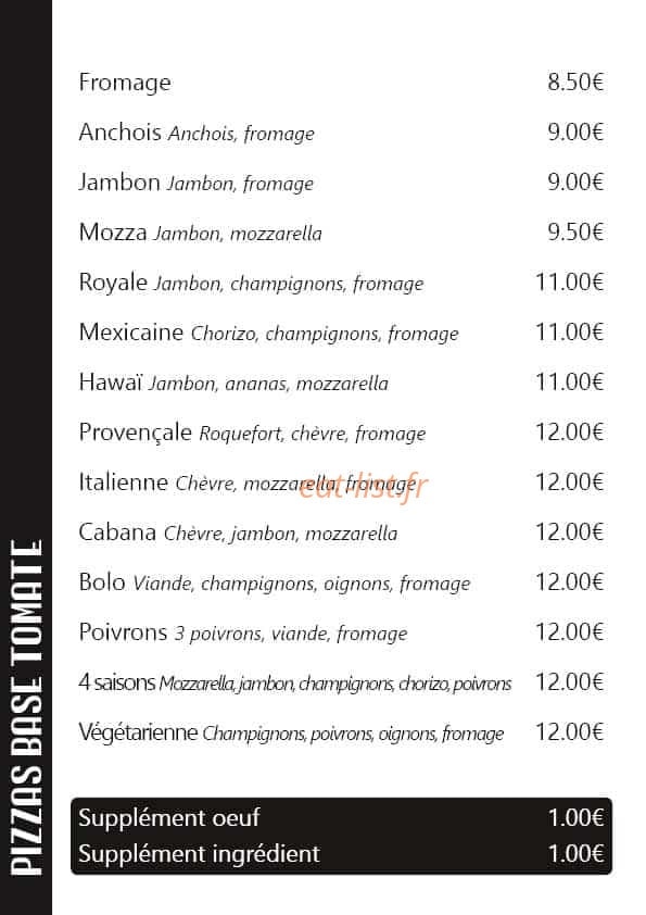 Carte et menu de Pizzeria Saint Amand à Laurac en Vivarais — Les pizzas