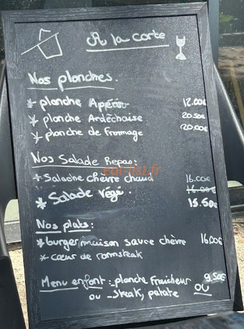 Bistrot Du Platane — carte page 1