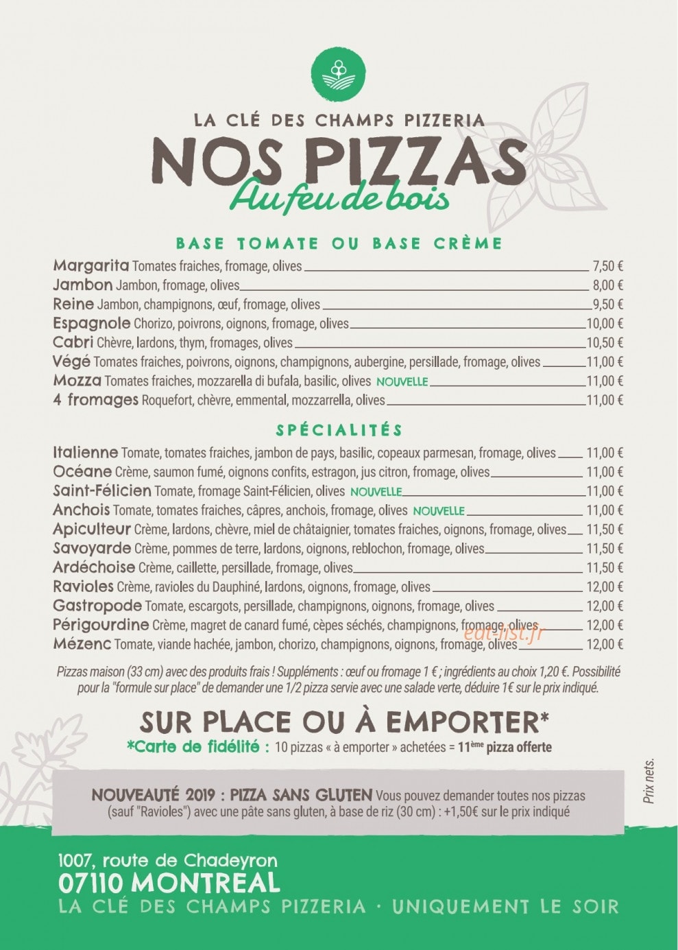 La Clé des Champs — carte page 7