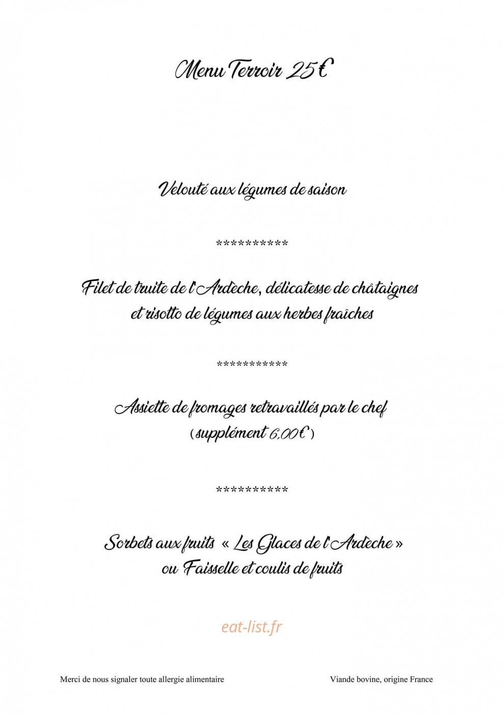 Le Chêne Vert — carte page 4