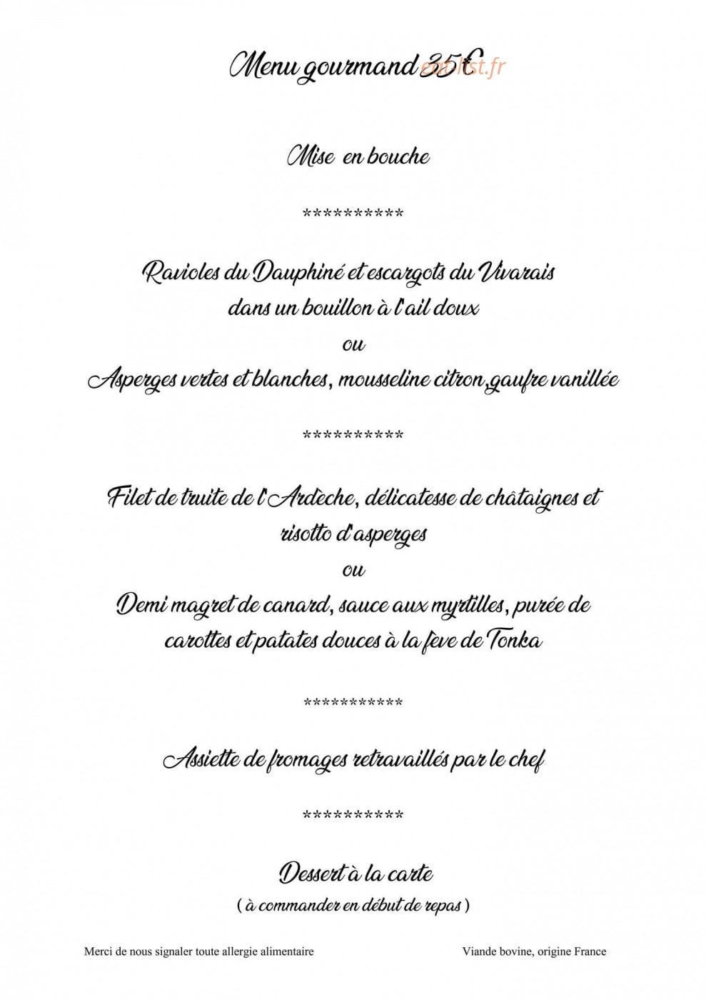 Le Chêne Vert — carte page 2