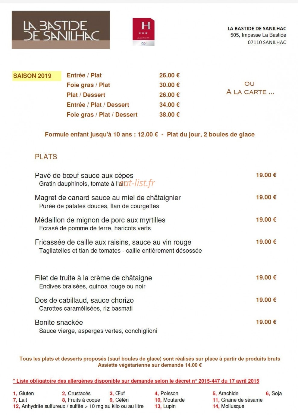 La Bastide de Sanilhac — carte page 2