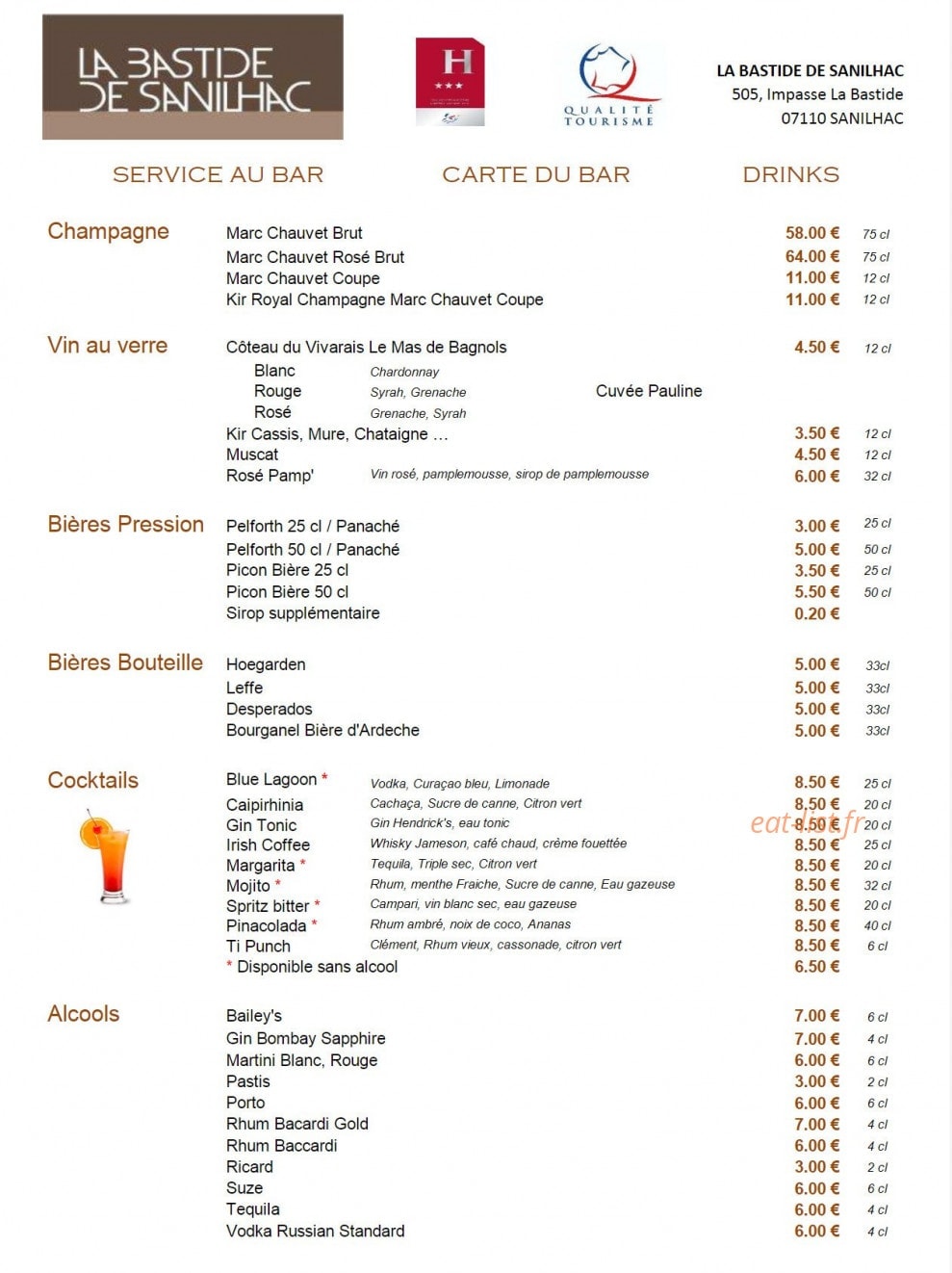 La Bastide de Sanilhac — carte page 8