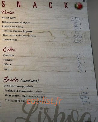 Pizzaria snack Lisboa — carte page 2