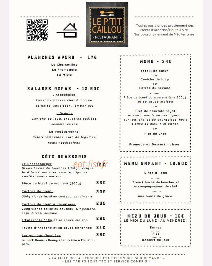 Le p'tit Caillou — carte page 1