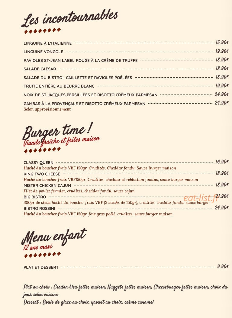 Le Bistronome — carte page 2