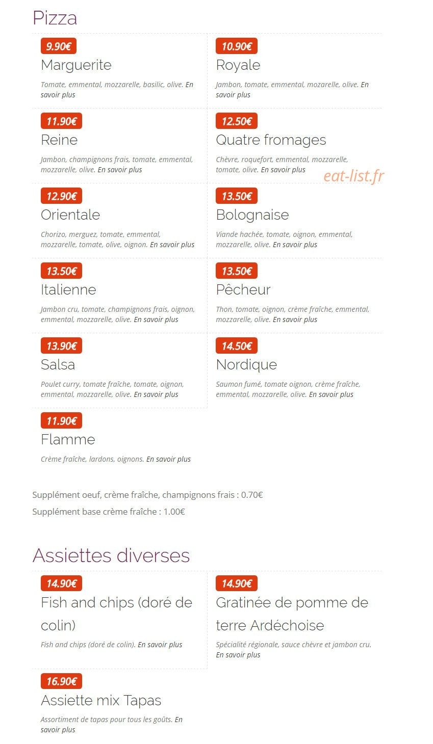 Ti'One Café — carte page 5