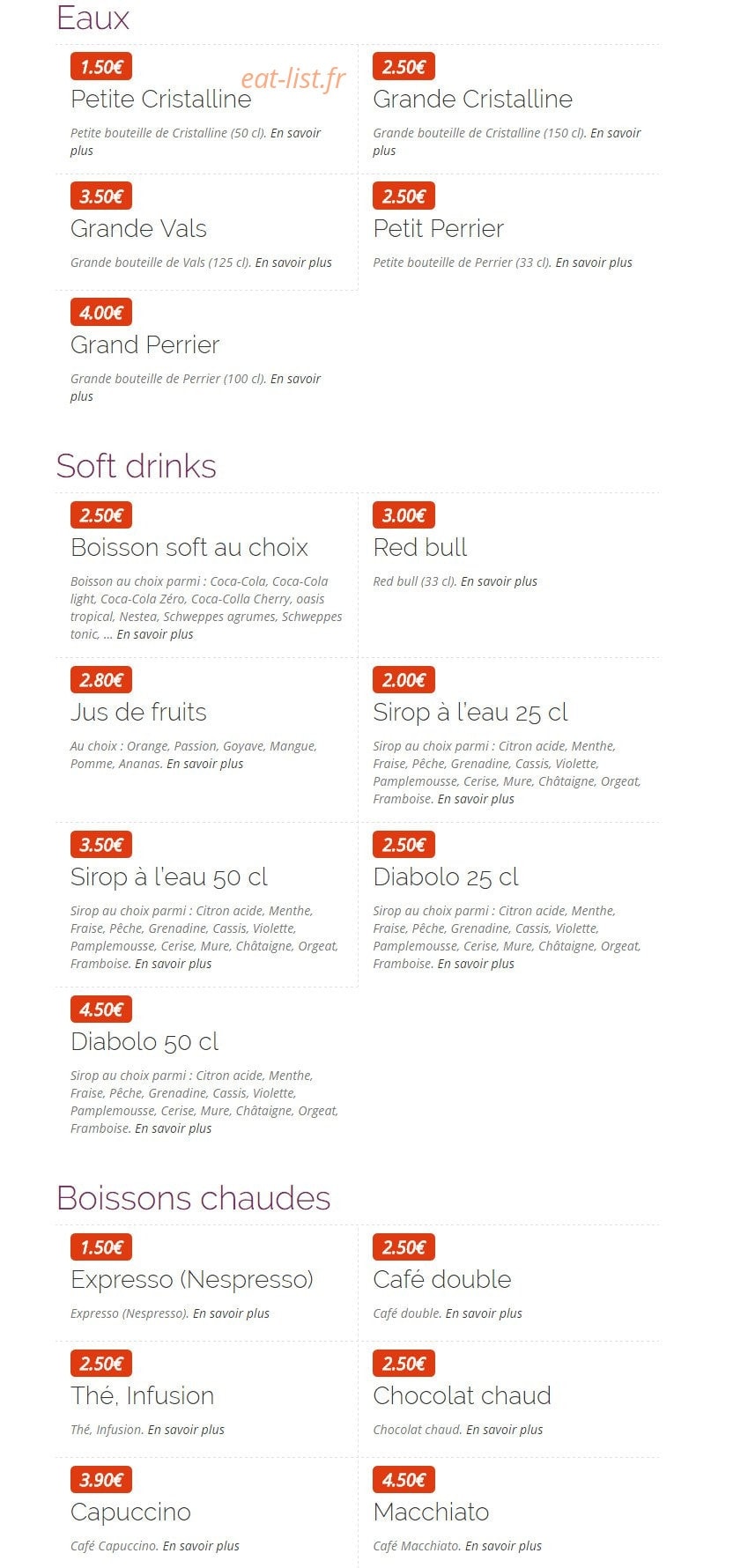 Ti'One Café — carte page 9
