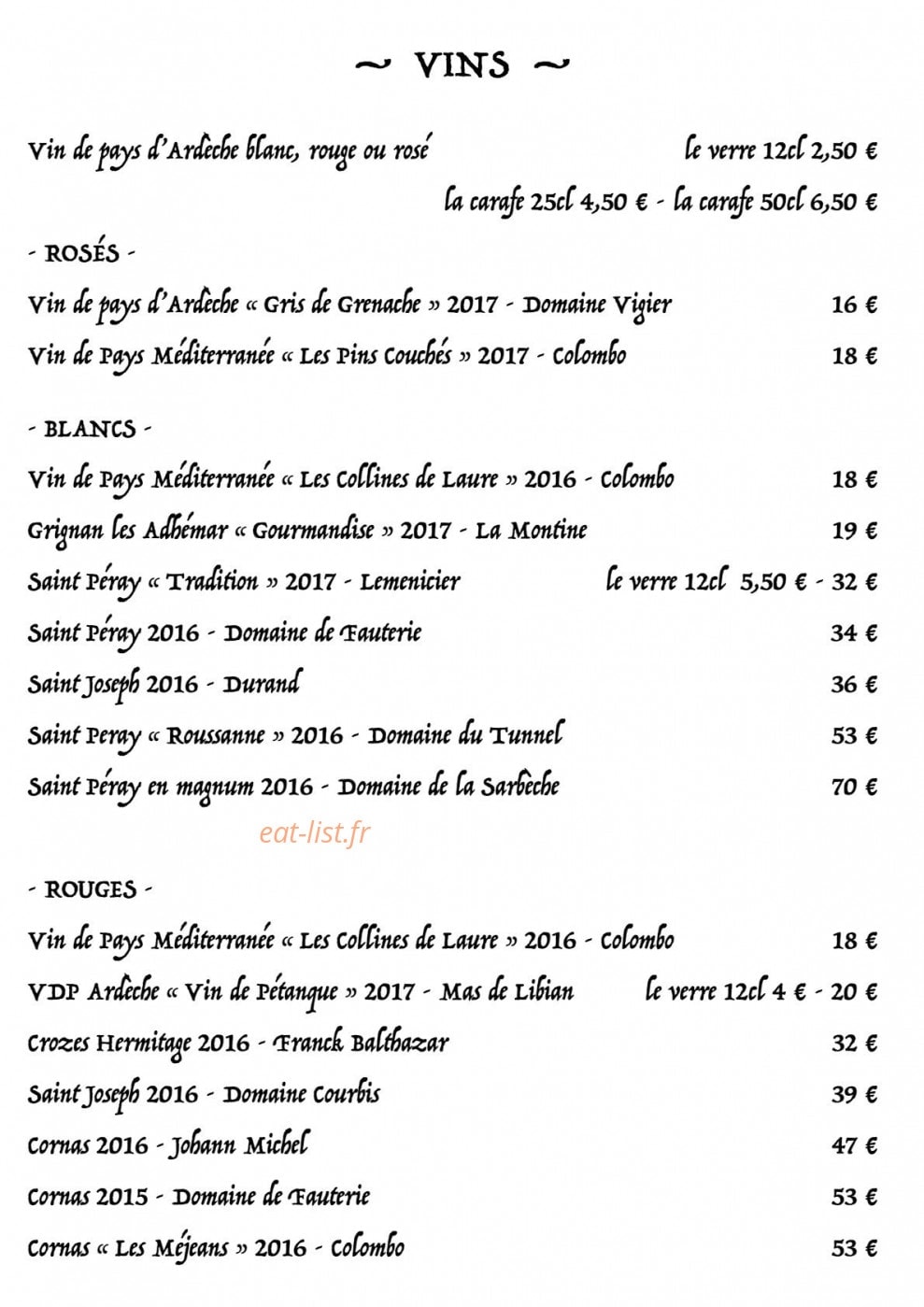 Auberge de Crussol — carte page 7