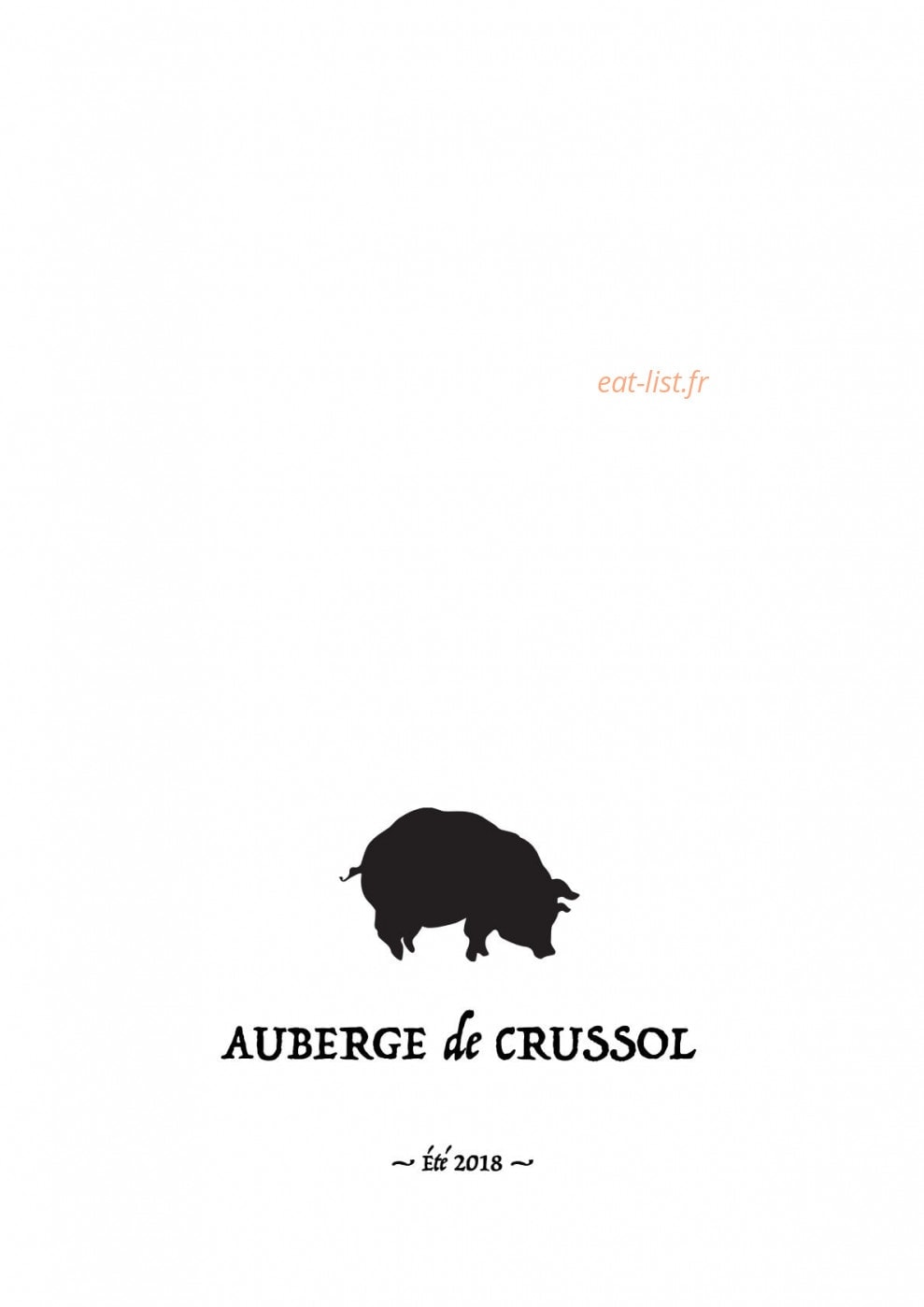 Auberge de Crussol — carte page 1
