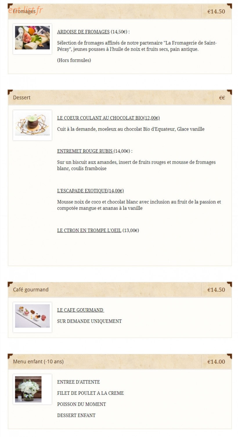 La Grappe d'Or — carte page 3