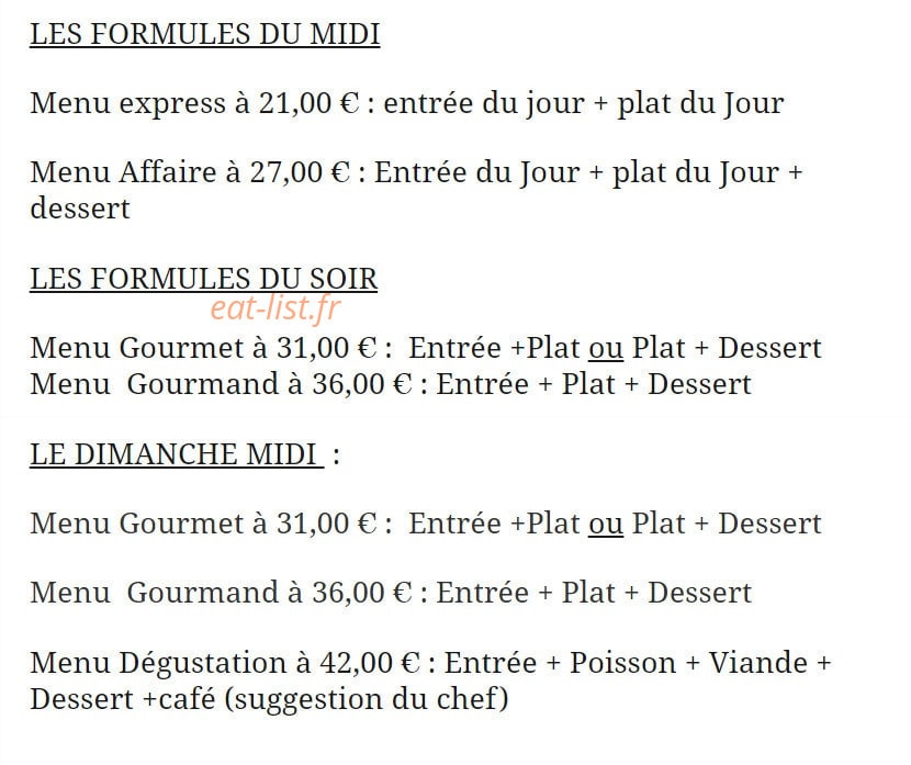 La Grappe d'Or — carte page 1