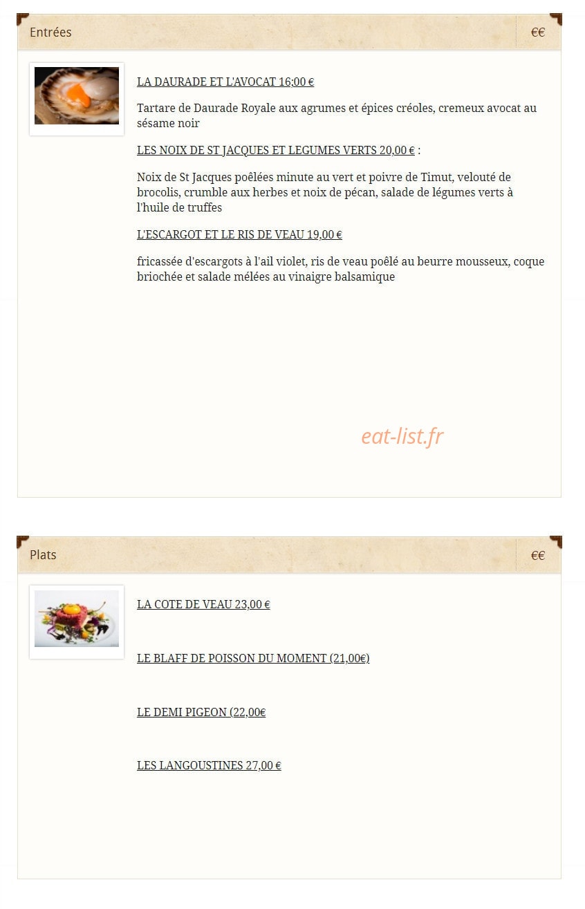 La Grappe d'Or — carte page 2