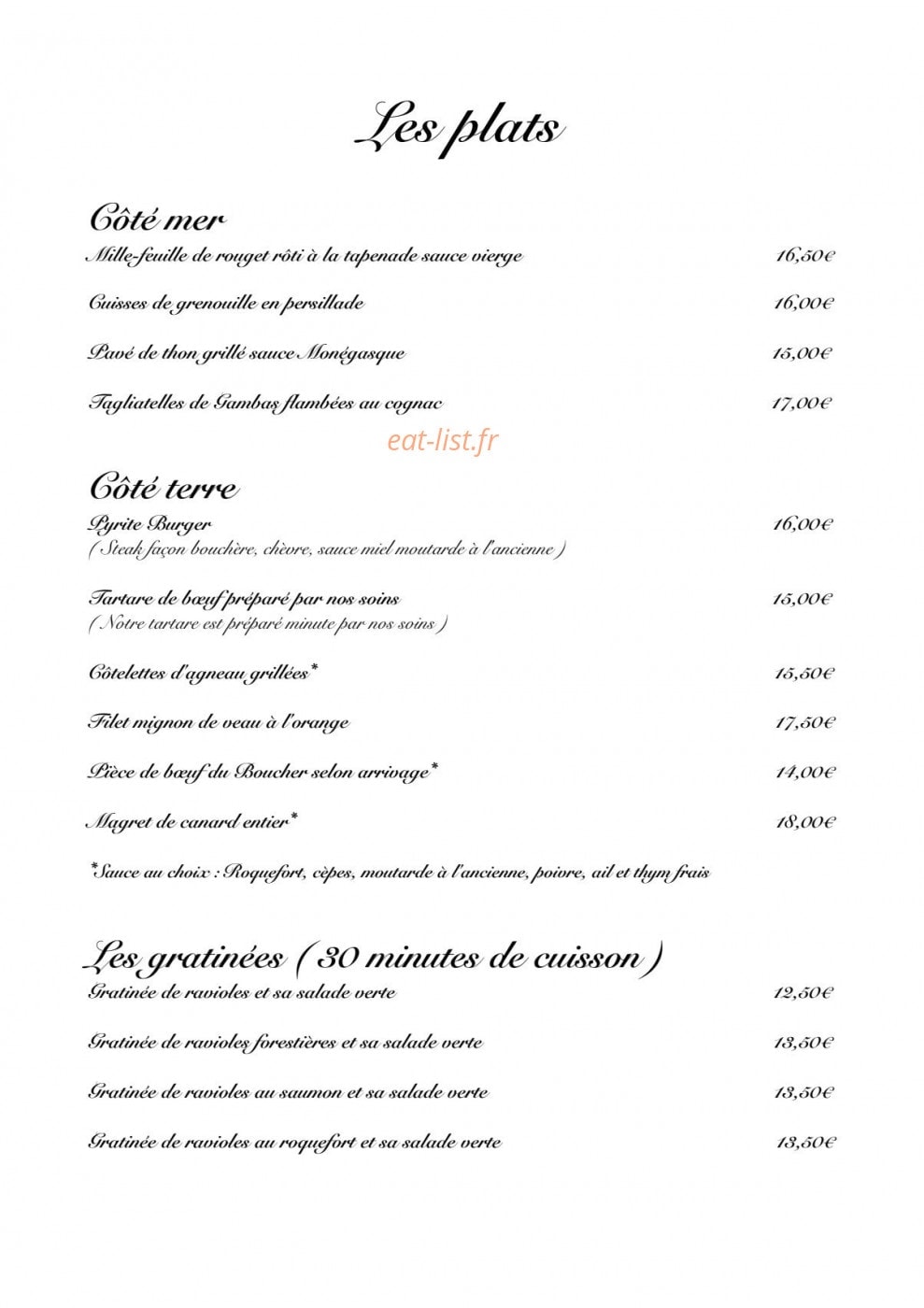 La Pyrite — carte page 2