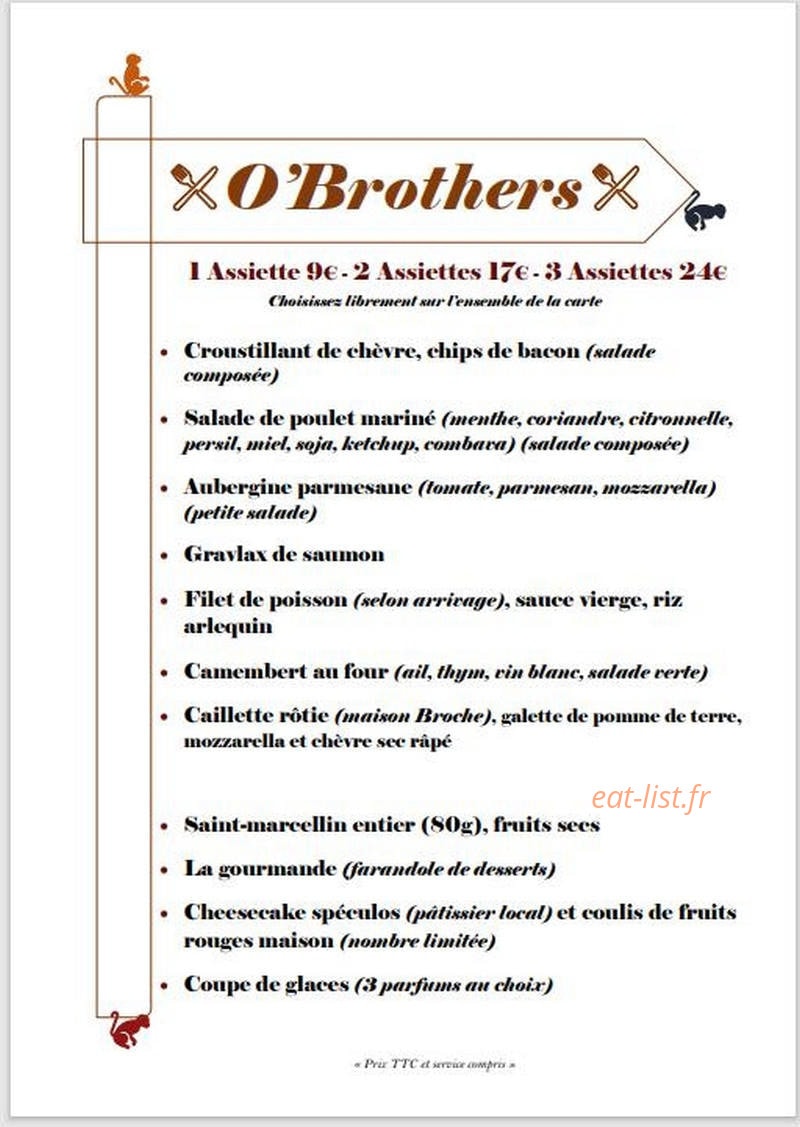 O'Brothers — carte page 1
