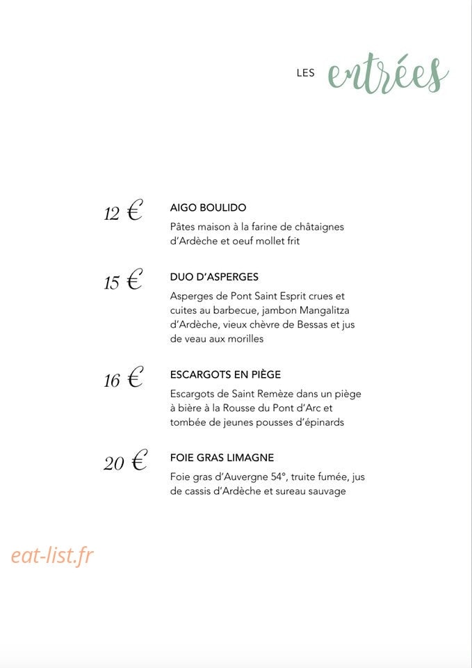 Le Vieux Figuier — carte page 1