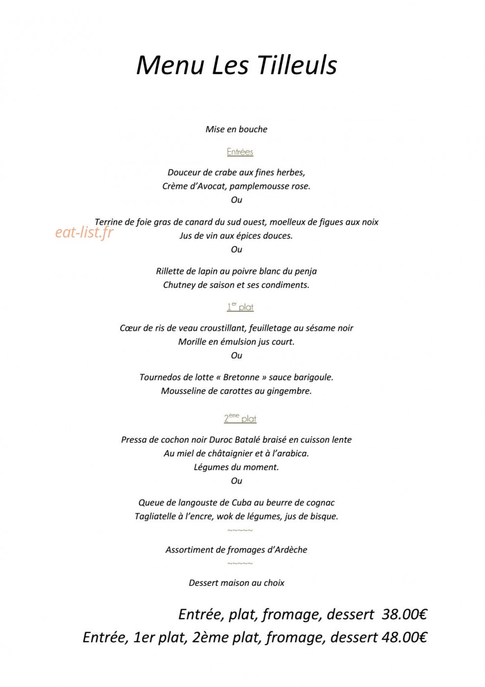 Les Tilleuls — carte page 3