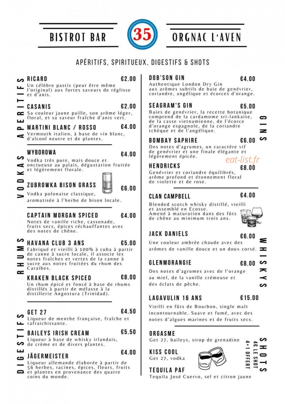 Bar 35 — carte page 4