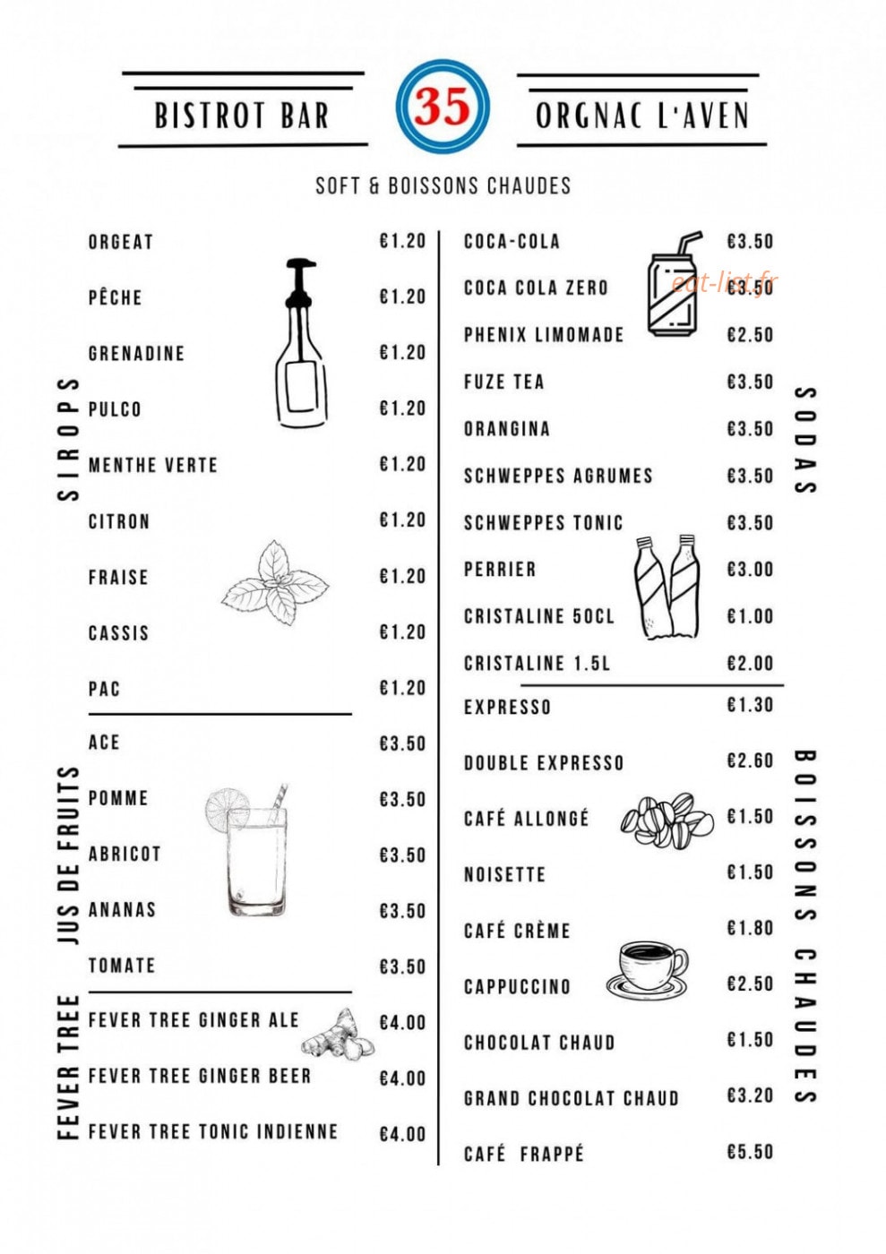 Bar 35 — carte page 2