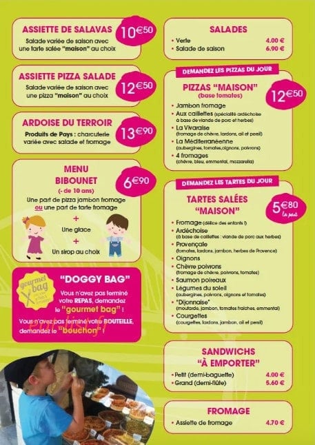 La Tarterie de Salavas — carte page 3