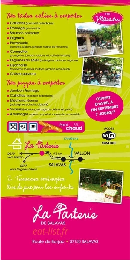 La Tarterie de Salavas — carte page 6