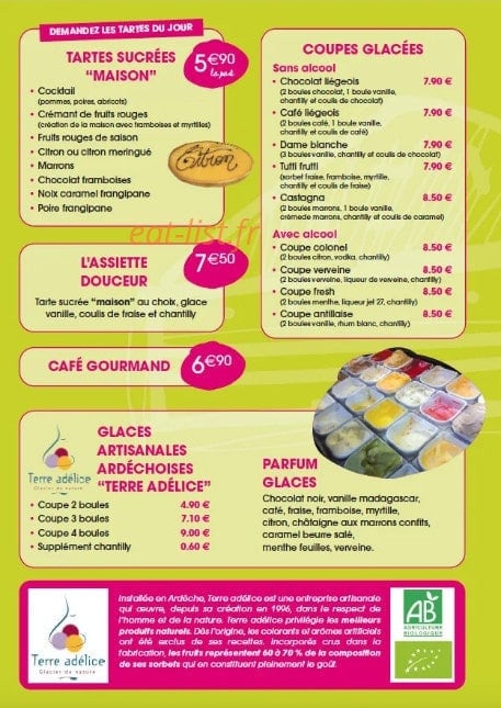 La Tarterie de Salavas — carte page 2