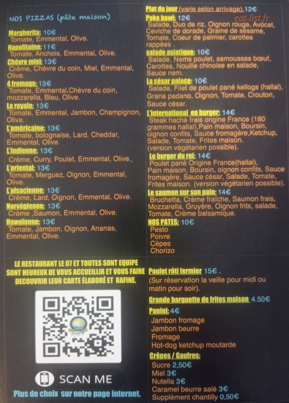 Le 07 restaurant — carte page 5