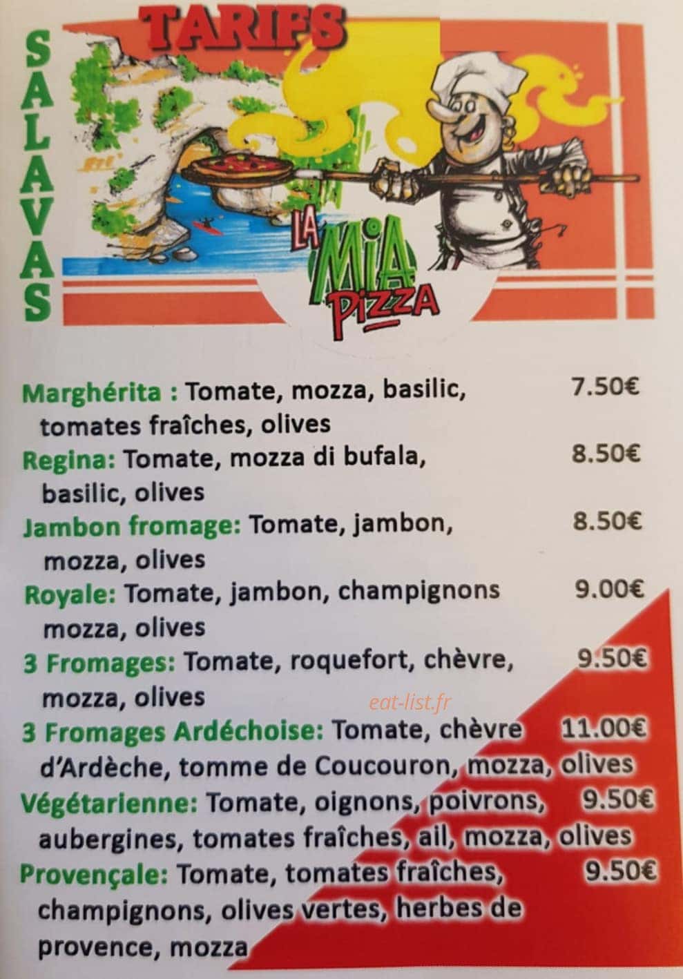 Mia pizza — carte page 2