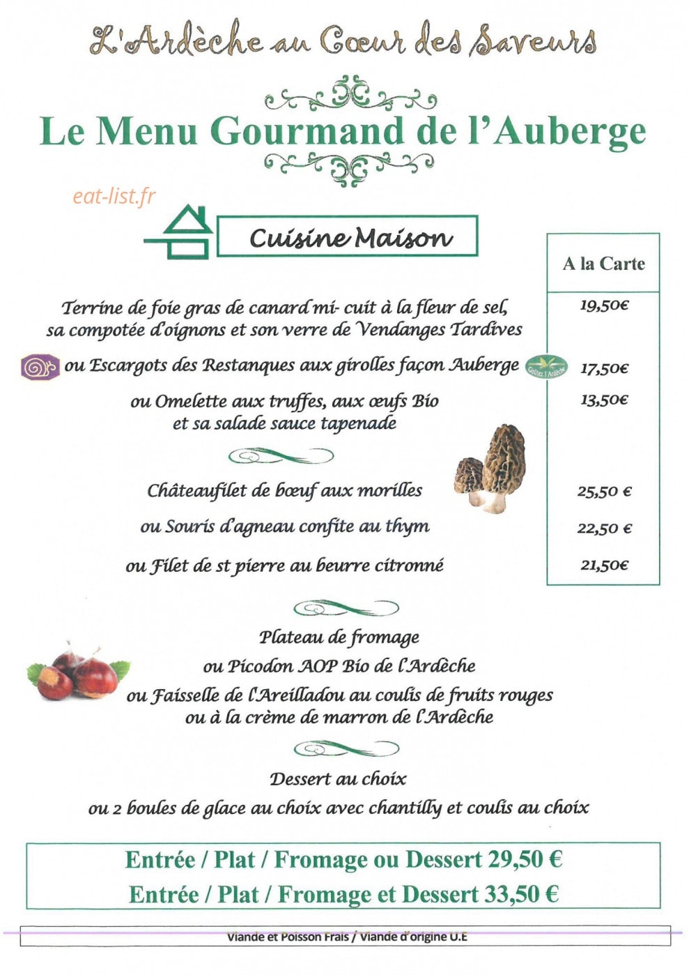 Auberge du Pont d'Arc — carte page 5