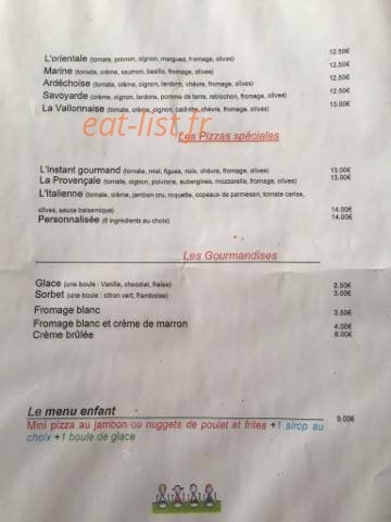 L'instant gourmand — carte page 2