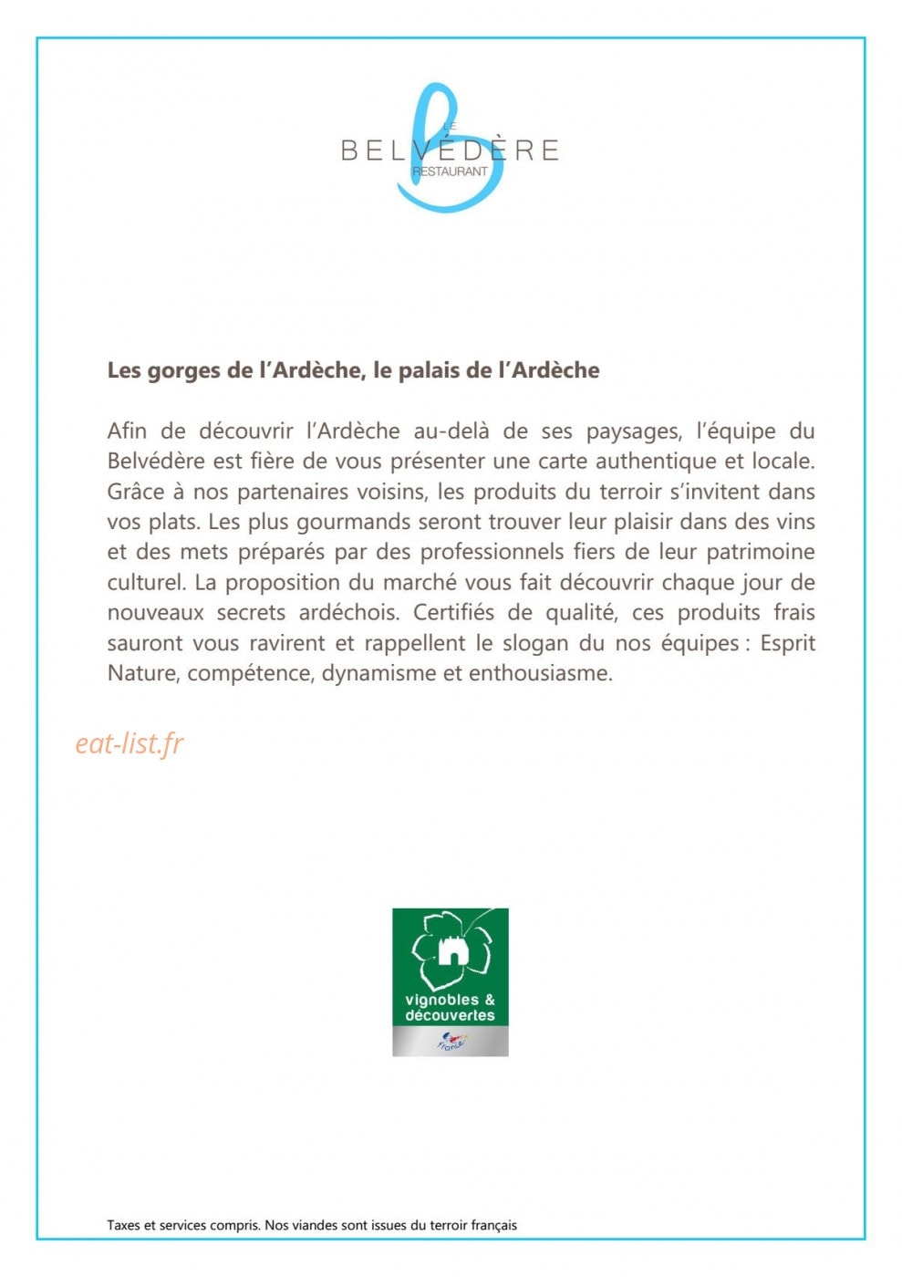 Le Belvédère — carte page 2