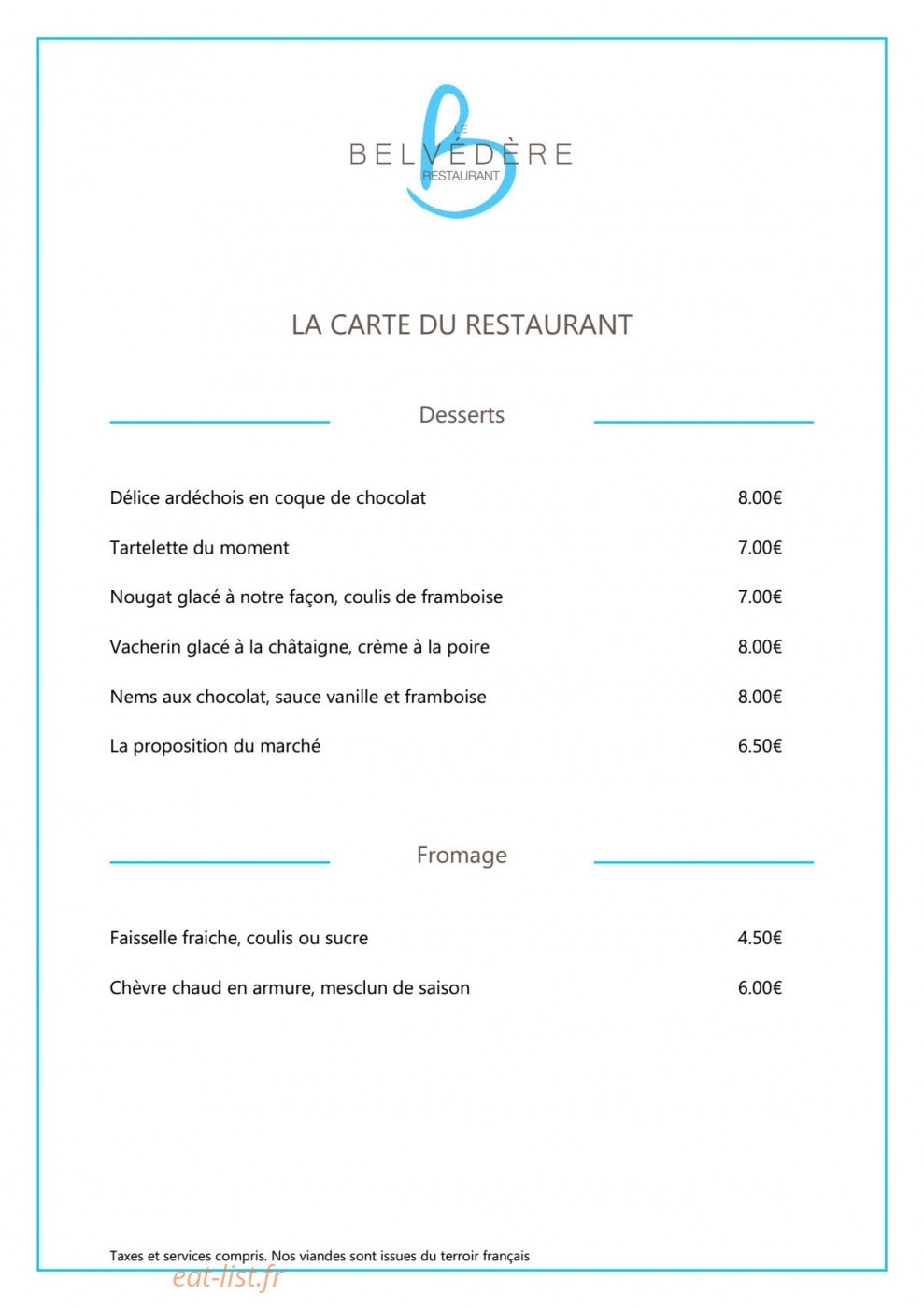 Le Belvédère — carte page 6