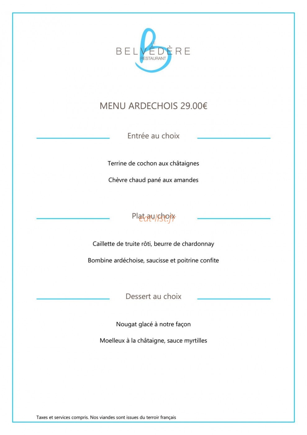 Le Belvédère — carte page 8