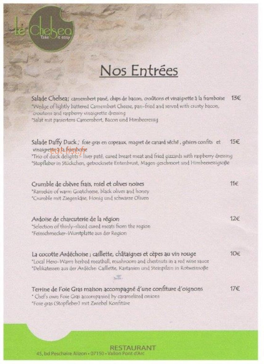 Le Chelsea — carte page 2