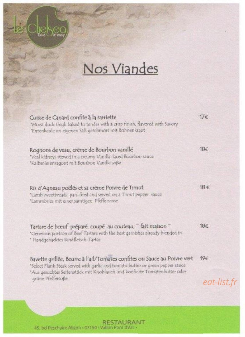 Le Chelsea — carte page 3