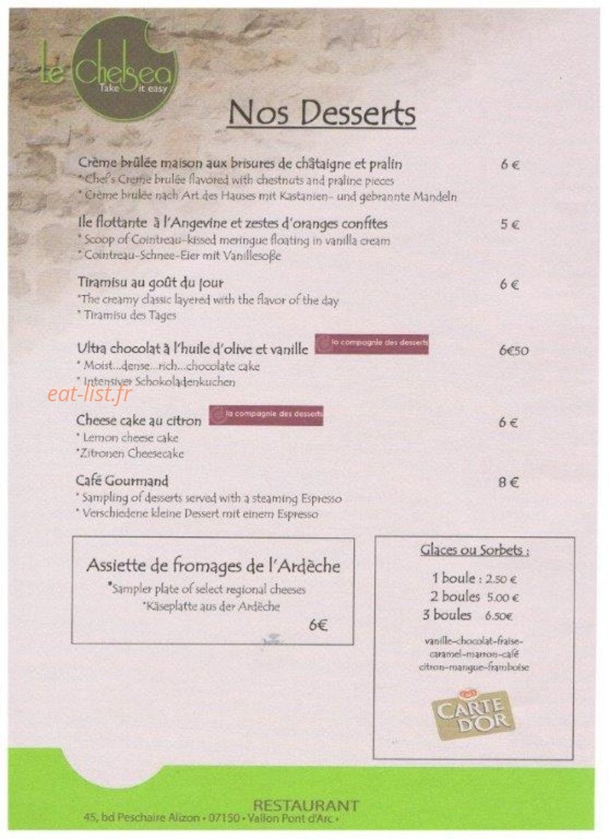 Le Chelsea — carte page 6