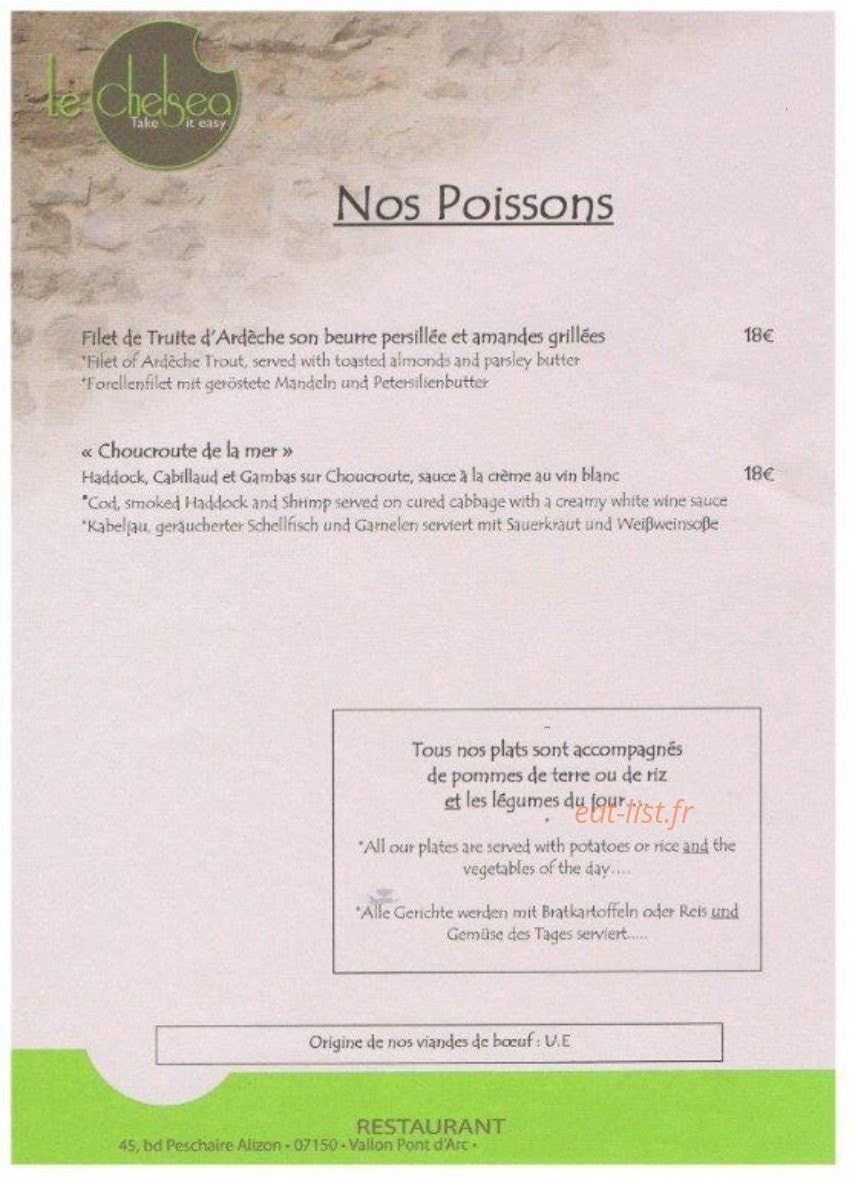 Le Chelsea — carte page 4