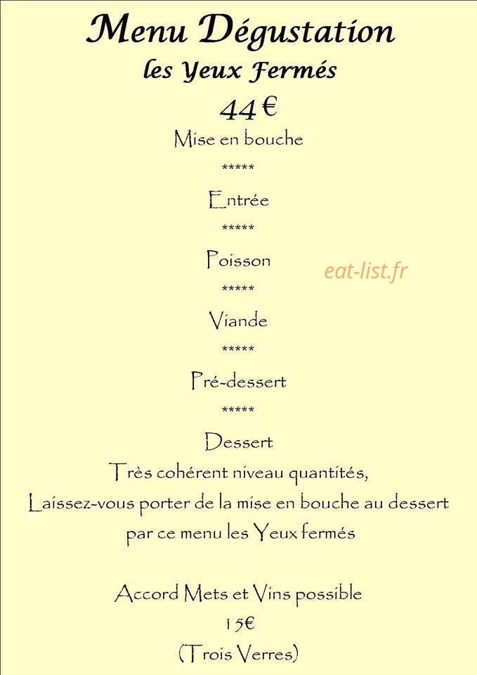 Le Restaurant de Chames — carte page 6