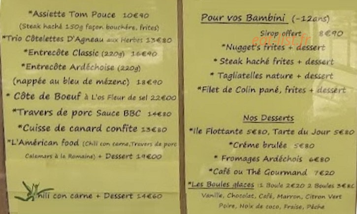 Tom Pouce Café — carte page 2