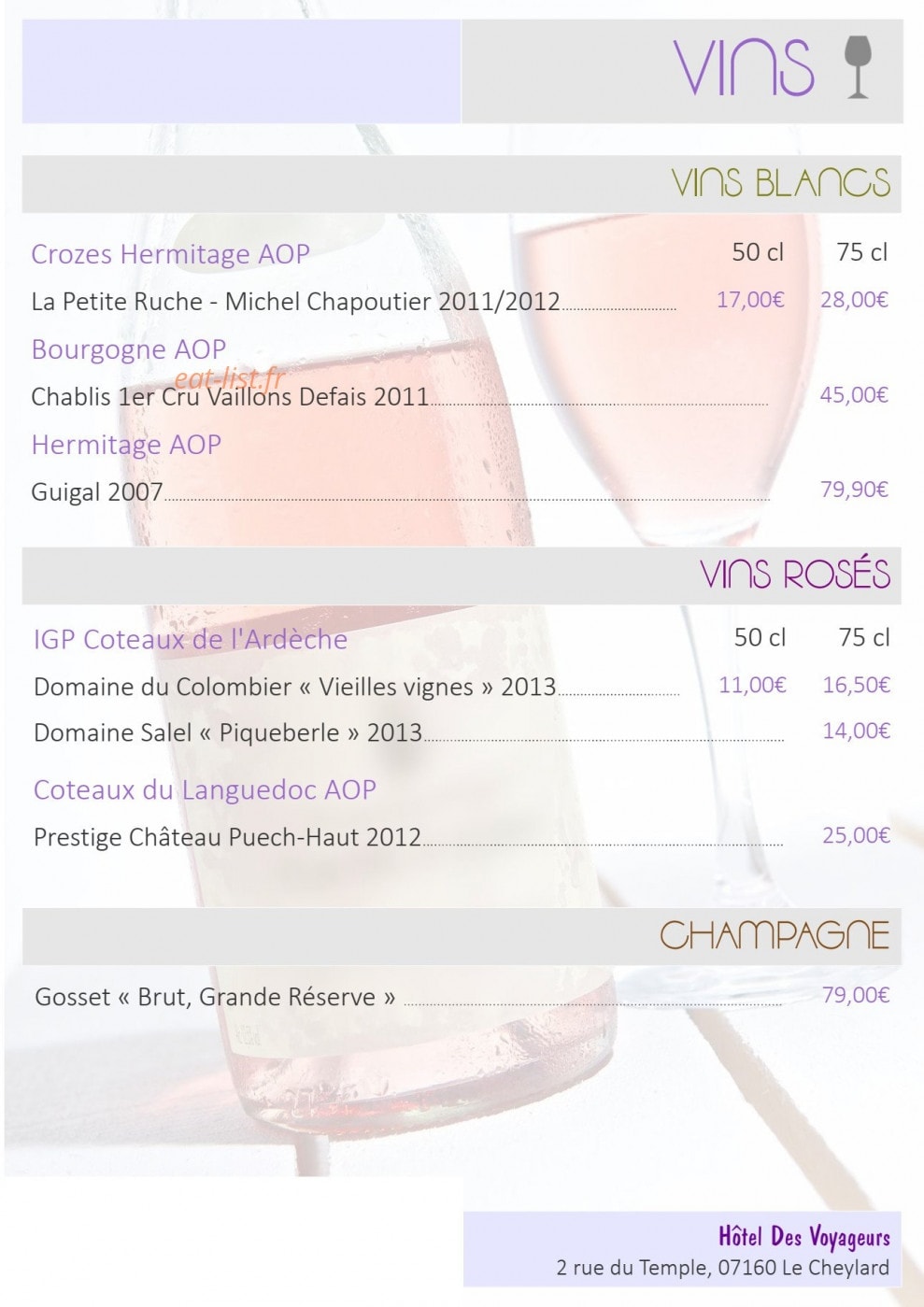 Hôtel Des Voyageurs — carte page 7