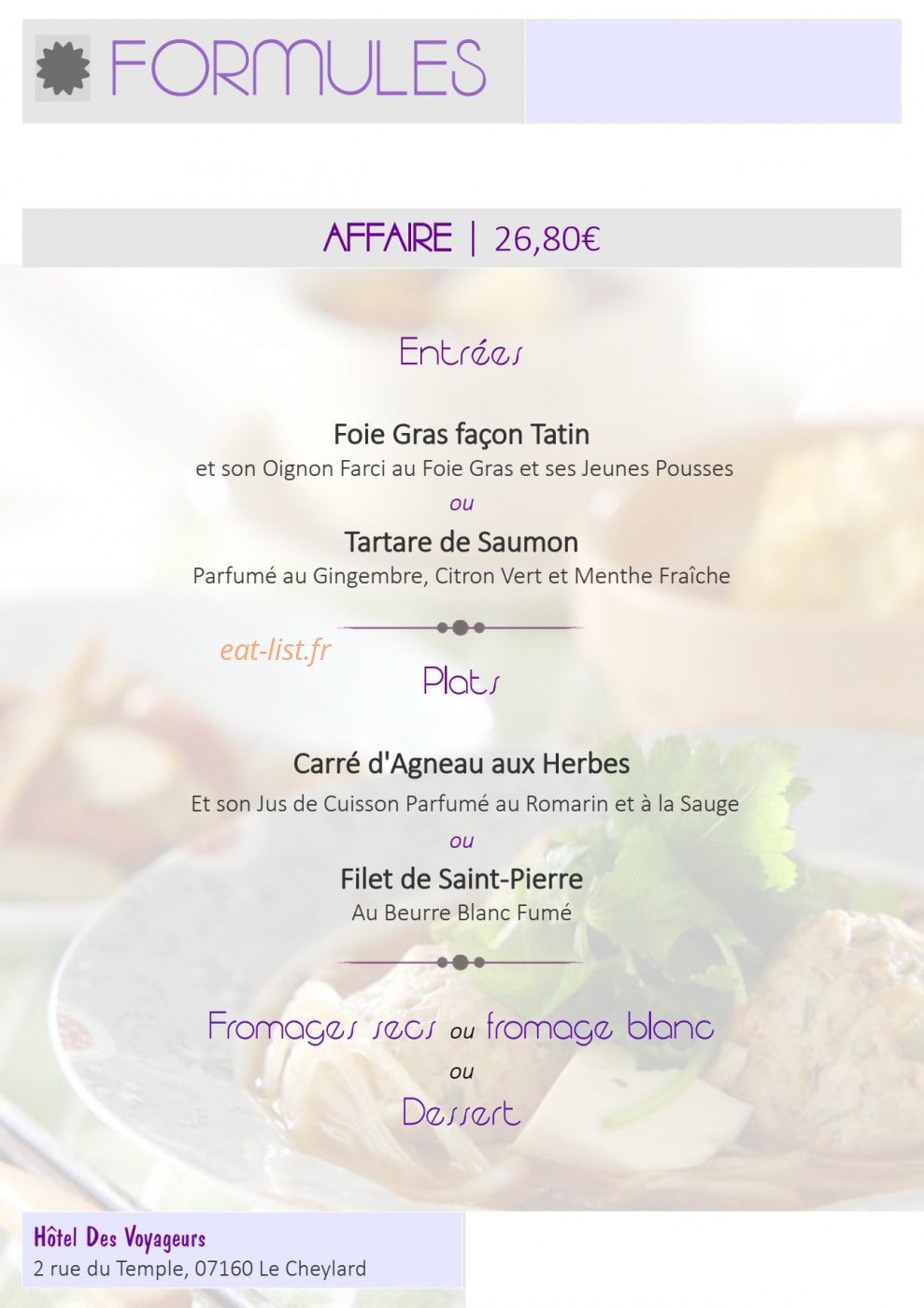 Hôtel Des Voyageurs — carte page 10