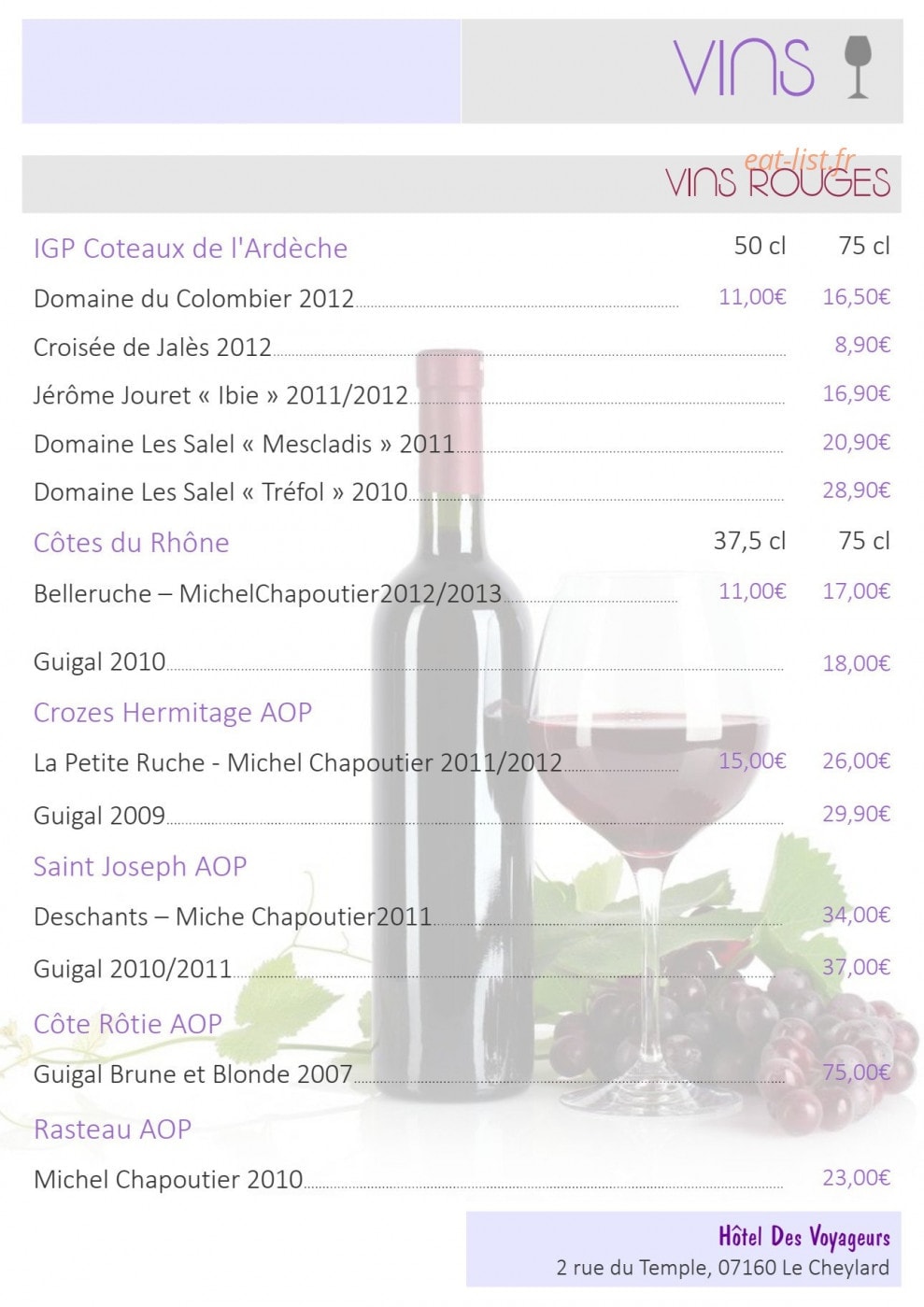 Hôtel Des Voyageurs — carte page 5