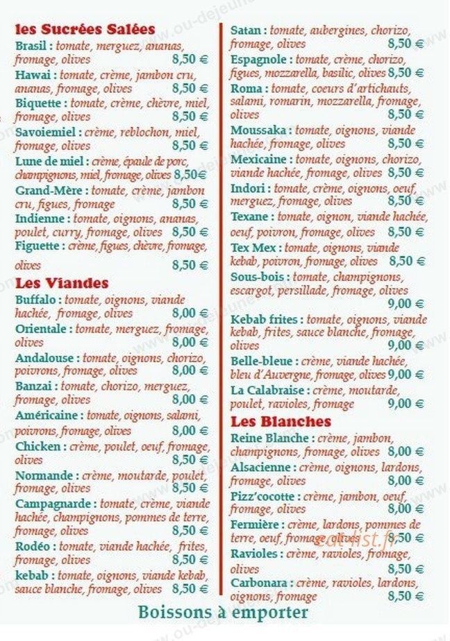 La Calabraise — carte page 2