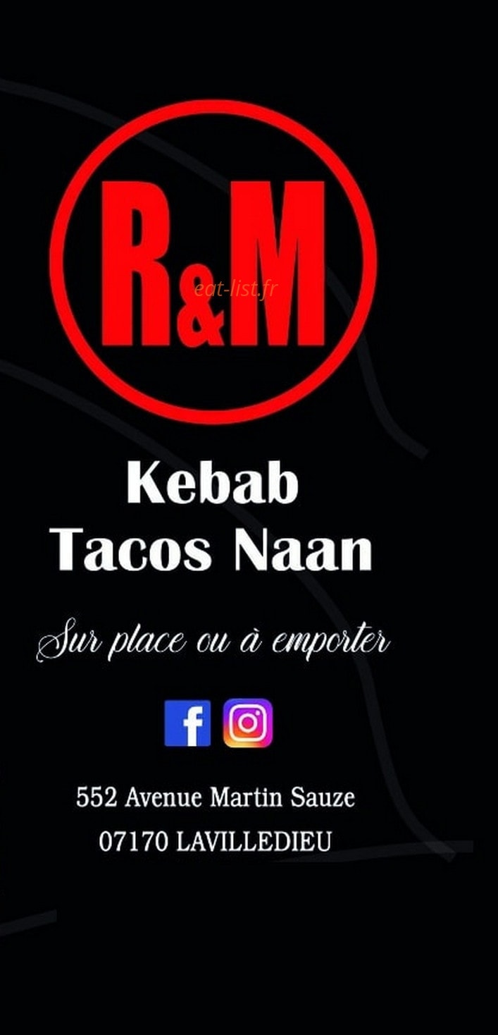 R&M Kebab Tacos Naan — carte page 1