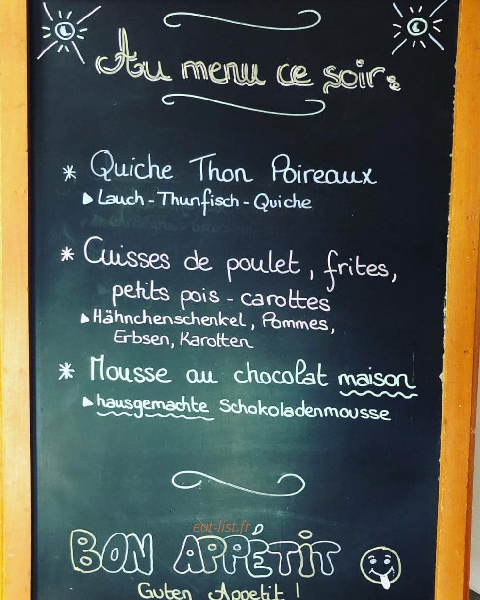 Restaurant des Persèdes — carte page 1