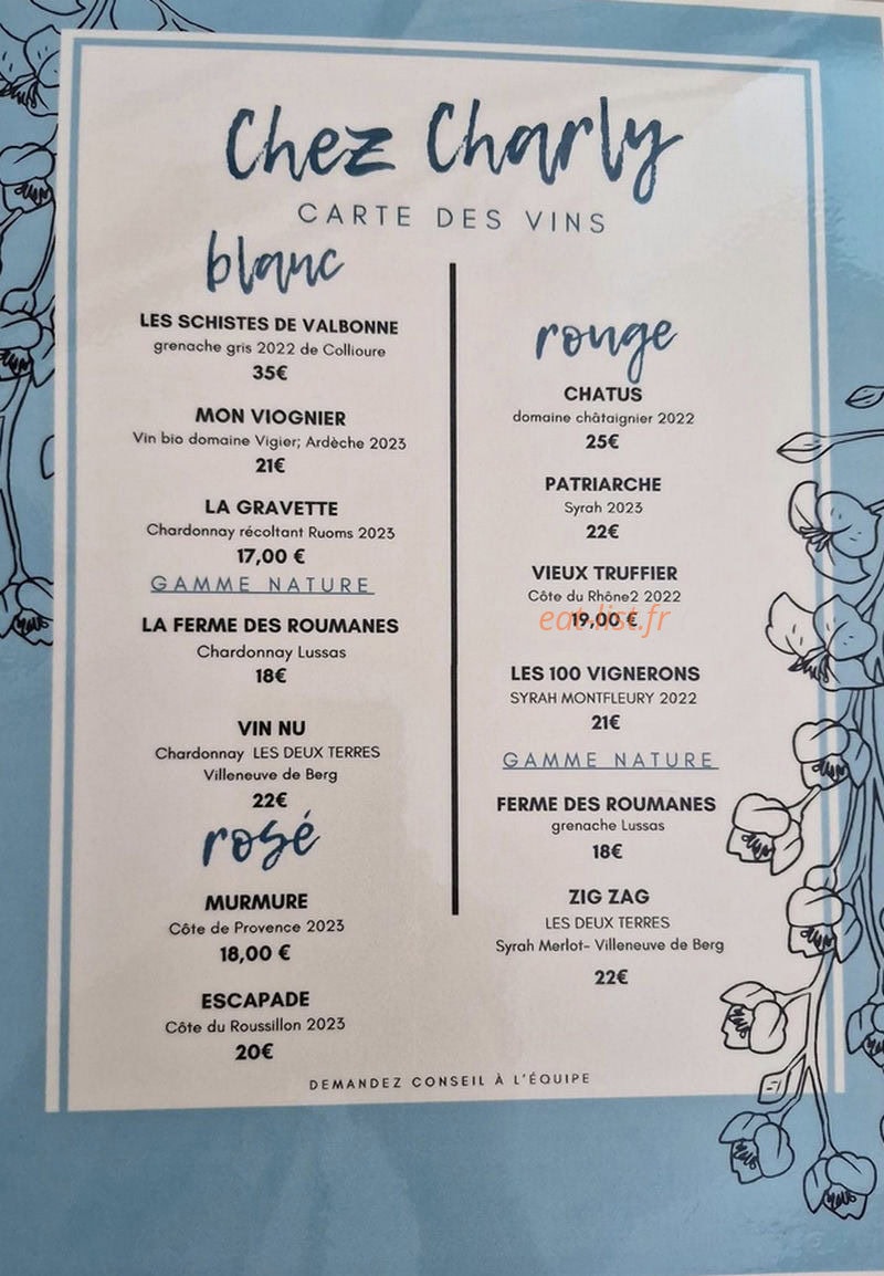 Chez Charly — carte page 3