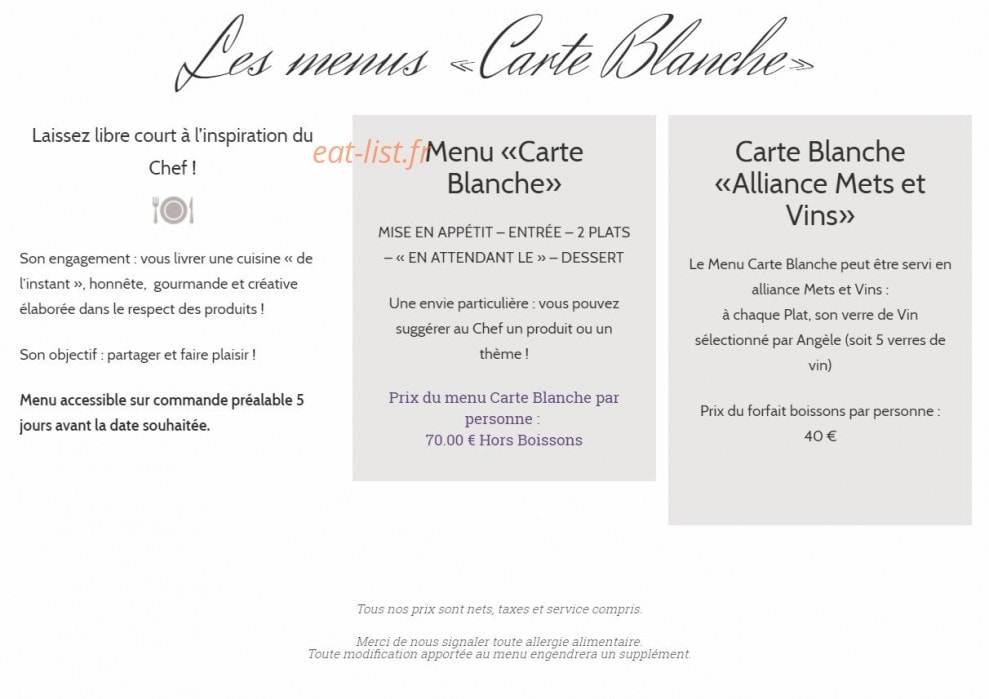 Auberge de Montfleury — carte page 3