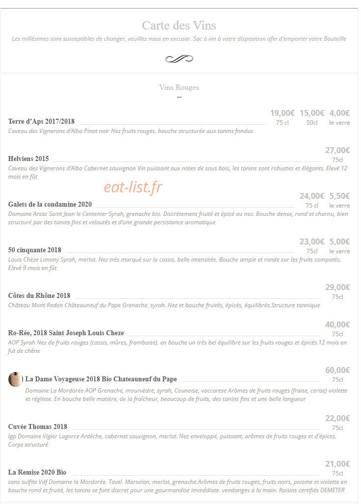 Chez Marti — carte page 6